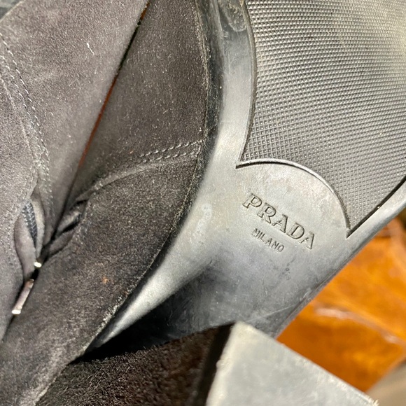 Prada zipper booties *guaranteed authentic* booties size 38 1/2 black shooties - Picture 11 of 13